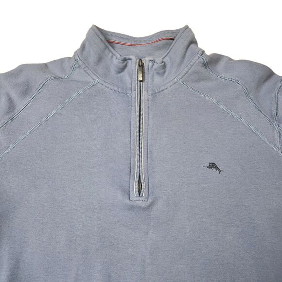 Tommy Bahama Sweater Men XL Blue‎ Knit Embroidered Caribbean Island Relax Marlin - Picture 2 of 10